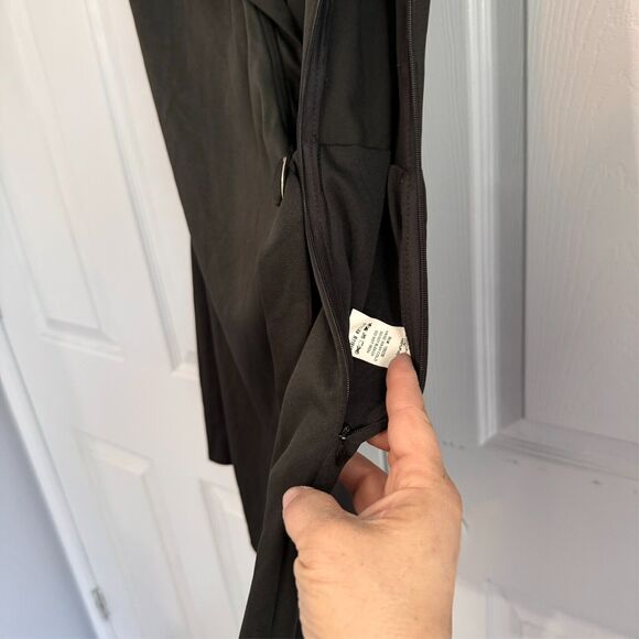 Do+Be Sleeveless Wrap Skort Dress‎ | Black | V-Neck with Tuxedo Collar | Size LG - Picture 10 of 12